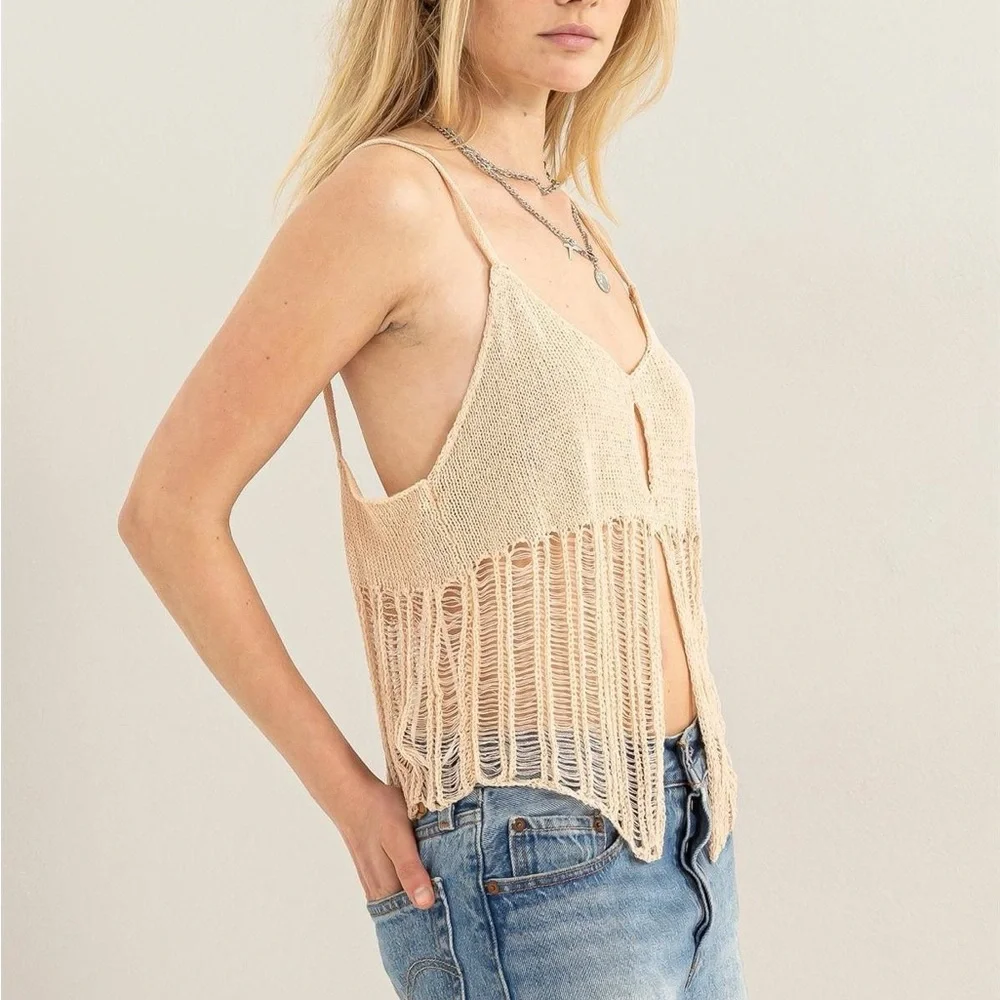 Bohemian Crochet Sweater Cardigan Cream NWT - Picture 5 of 7